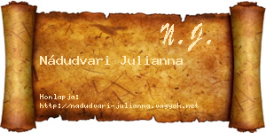 Nádudvari Julianna névjegykártya